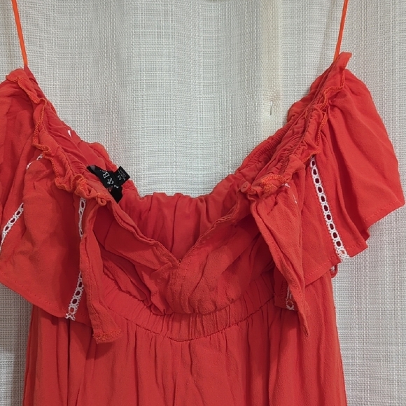 Red Ruffled Jumpsuit - Picture 14 of 16